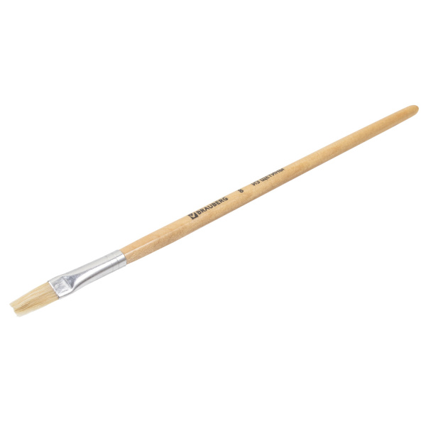 Кисть BRAUBERG, щетина, плоская, № 8, 200202 - Кисти для рисования