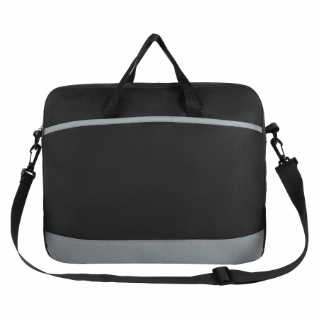 Сумка для документов STAFF "Manager" на молнии с карманом, полиэстер, черно-серый, 37х32х5см, 270836 - Сумки для документов