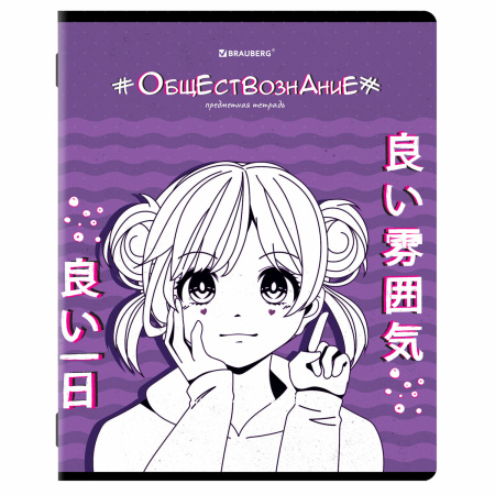 Тетради предметные, КОМПЛЕКТ 12 ПРЕДМЕТОВ, "ANIME", 48 л., глянцевый УФ-лак, BRAUBERG, 404608 - Тетради предметные