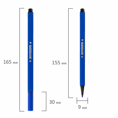 Фломастеры ЮНЛАНДИЯ "ДОМИКИ", 24 цвета, трехгранные, вентилируемый колпачок, картон, 152183 - Фломастеры классические