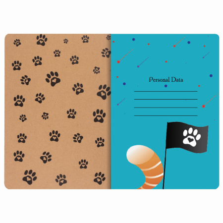 Тетрадь 40 л. в клетку обложка КРАФТ, бежевая бумага 70 г/м2, сшивка, А5 (147х210 мм), SPACE CAT, BRAUBERG, 403762 - Тетради 40-48 листов