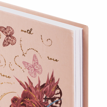 Ежедневник недатированный А5 (145х215 мм), ламинированная обложка с фольгой, 128 л., STAFF, "Butterfly", 113524 - Ежедневники с твердой обложкой