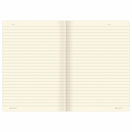 Тетрадь 60 л. в линию обложка гладкий кожзам, сшивка, B5 (179х250мм), КОРИЧНЕВЫЙ, BRAUBERG VIVA, 403901 - Тетради более 60 листов