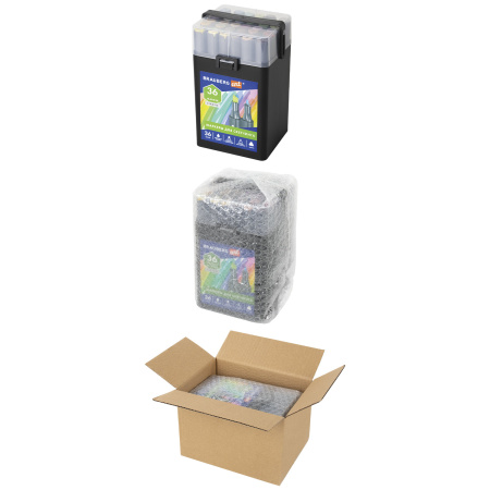 Маркеры для скетчинга двусторонние BRAUBERG ART CLASSIC, НАБОР 36 шт., базовые цвета, кейс, 152145 - Скетчмаркеры в наборах