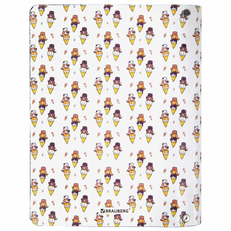 Тетрадь на кольцах А5 (180х220 мм), 80 листов, под кожу, клетка, BRAUBERG VISTA, Meow, 112127 - Тетради на кольцах и сменные блоки к ним