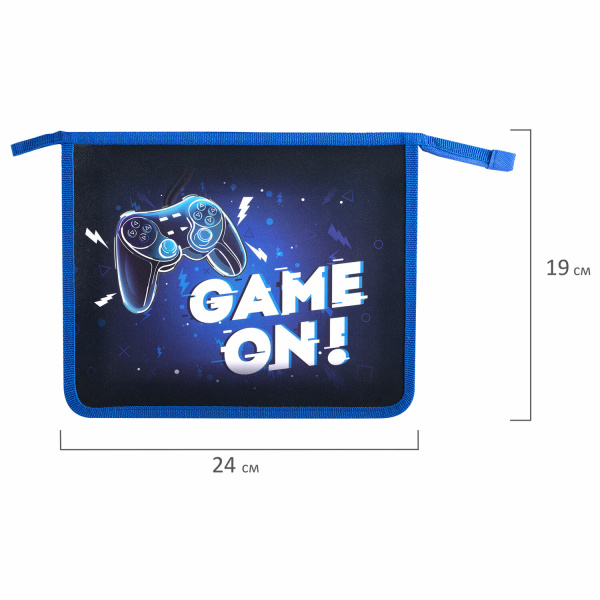 Папка для тетрадей ПИФАГОР А5, 1 отделение, пластик, на молнии, "Game On", 271496 - Папки для тетрадей и уроков труда
