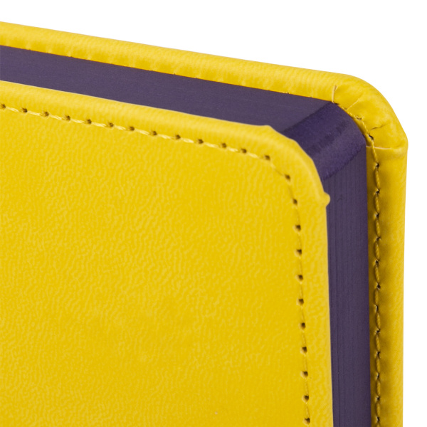 Ежедневник недатированный А5 138х213 мм BRAUBERG "Rainbow" под кожу, 136 л., желтый, 111670 - Ежедневники с покрытием "под кожу и ткань"