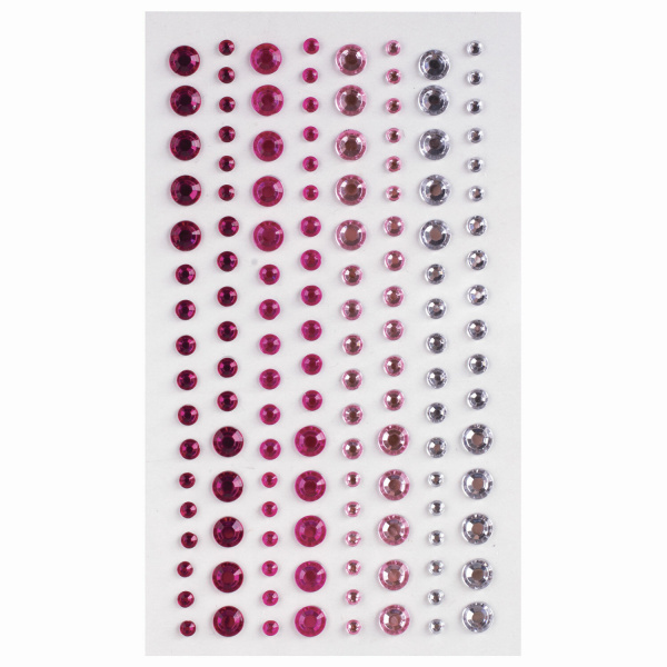 Стразы самоклеящиеся КРУГЛЫЕ, 3-6 мм, 136 штук, перламутровые, на подложке, ОСТРОВ СОКРОВИЩ, 662245 - Стразы для творчества