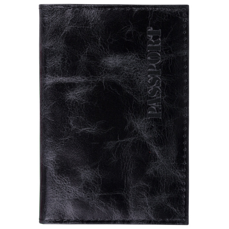 Обложка для паспорта натуральная кожа пулап, "Passport", кожаные карманы, черная, BRAUBERG, 238198 - Обложки для паспорта