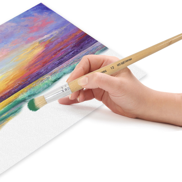 Кисть BRAUBERG, щетина, круглая, № 12, 200200 - Кисти для рисования