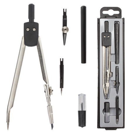 Готовальня 5 предметов, пластиковый пенал, GLOBUS, НЧ5-30-40 - Циркули и готовальни