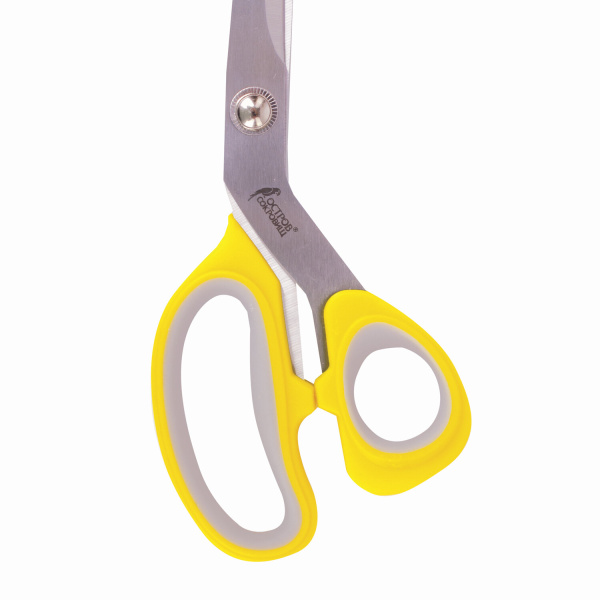 Ножницы портновские ОСТРОВ СОКРОВИЩ ПРЕМИУМ, 230 мм, желтые с резиновыми серыми вставками, 237455 - Ножницы для хобби и рукоделия