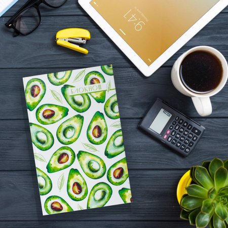 Блокнот (135х206 мм) А5 STAFF, 80 л., твердый, клетка, "Авокадо", 111598 - Блокноты в книжном переплете