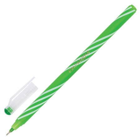 Ручка шариковая масляная ЮНЛАНДИЯ "CANDY", СИНЯЯ, корпус ассорти, узел 0,6 мм, линия письма 0,3 мм, 143019 - Ручки шариковые неавтоматические