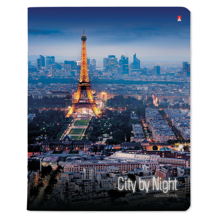 Тетрадь А5 48 л. АЛЬТ скоба, клетка, глянцевый лак, "Ночные города" (5 видов), 7-48-727 - Тетради 40-48 листов