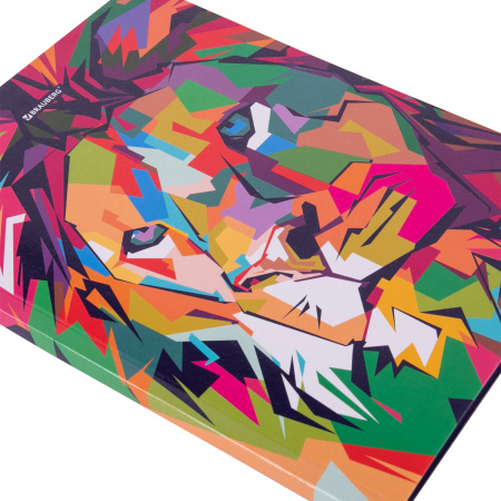 Дневник 5-11 класс 48 л., гибкая обложка, BRAUBERG, глянцевая ламинация, с подсказом, "Lion", 106386 - Дневники для старших классов