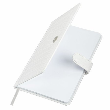 Еженедельник недатированный А5 145х215 мм, BRAUBERG "Party", под кожу, 64 л., белый, 114473 - Еженедельники