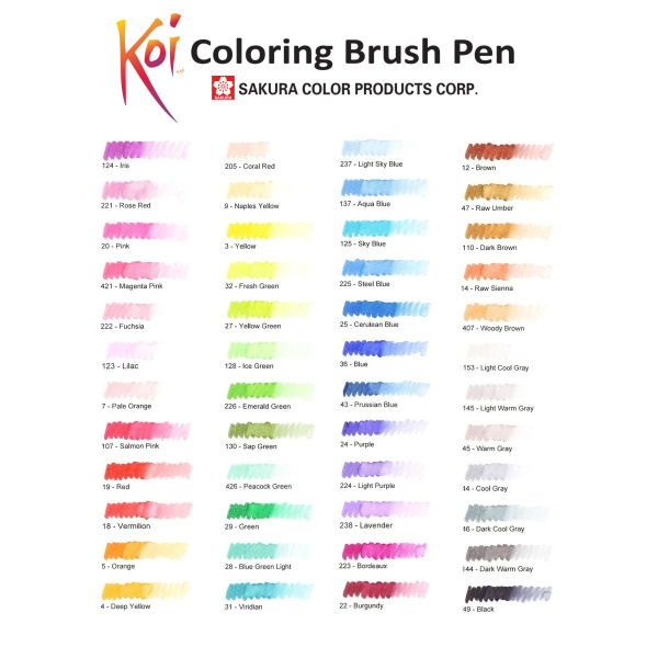 Набор маркеров акварельных "Color Set 24" Koi Sakura, 24цв - Аквамаркеры