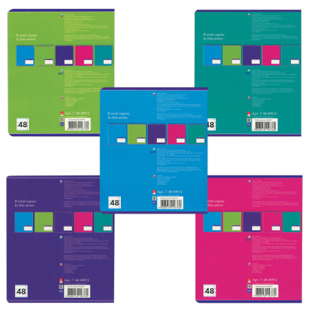 Тетрадь А5, 48 л., АЛЬТ, скоба, линия, выборочный лак, "КЛАССИКА" (5 видов), 7-48-899/2 - Тетради 40-48 листов