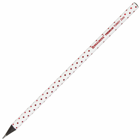 Карандаш чернографитный BRAUBERG "PREMIUM TURKEY", 1 шт., "Dots", НВ, 181563 - Карандаши чернографитные