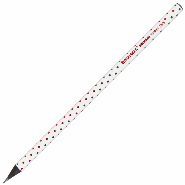 Карандаш чернографитный BRAUBERG "PREMIUM TURKEY", 1 шт., "Dots", НВ, 181563 - Карандаши чернографитные