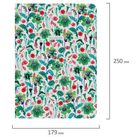 Тетрадь-скетчбук 60 л. обложка SoftTouch, бежевая бумага 70 г/м2, сшивка, В5 (179х250 мм), ЯГОДЫ, BRAUBERG, 403831 - Тетради более 60 листов