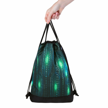 Мешок для обуви ЮНЛАНДИЯ, с ручками, боковой карман на молнии, 46х36 см, "Matrix", 271068 - Мешки для обуви