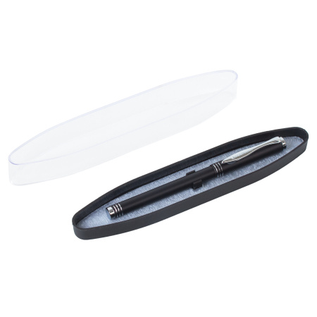 Ручка подарочная шариковая BRAUBERG Magneto, СИНЯЯ, корпус черный с хромированными деталями, линия письма 0,5 мм, 143494 - Ручки бизнес-класса