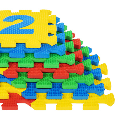 Коврик-пазл напольный 0,75х0,45 м, мягкий, "Учим цифры", 15 частей 15х15 см, толщина 1 см, ЮНЛАНДИЯ, 664658 - Игрушки развивающие