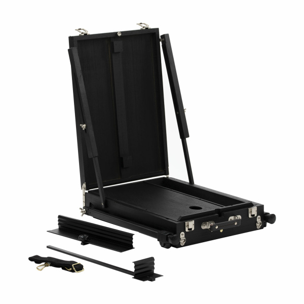 Этюдник-мольберт BRAUBERG ART PREMIERE, алюминиевые ножки, холст до 82 см, черный, 191755 - Этюдники