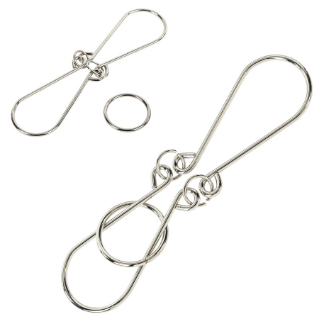 Головоломка металлическая большая ЗОЛОТАЯ СКАЗКА, 24 вида, в дисплее, разные уровни сложности, 664924 - Игрушки развивающие