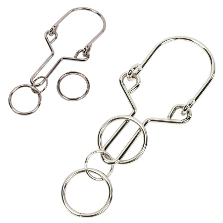 Головоломка металлическая большая ЗОЛОТАЯ СКАЗКА, 24 вида, в дисплее, разные уровни сложности, 664924 - Игрушки развивающие