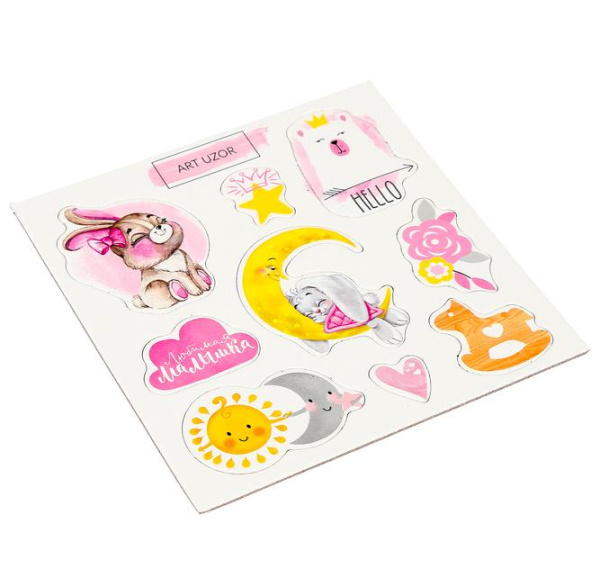 Вырубной чипборд для скрапбукинга "Любимая малышка", размер 10*10 см, 5 штук - Декор из бумаги, рамки, наклейки, фишки Вырубной чипборд для скрапбукинга "Любимая малышка", размер 10*10 см, 5 штук - Декор из бумаги, рамки, наклейки, фишки