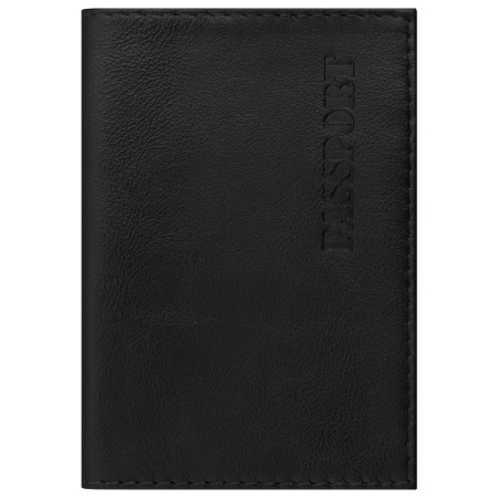 Обложка для паспорта натуральная кожа галант, "PASSPORT", черная, BRAUBERG, 237179 - Обложки для паспорта