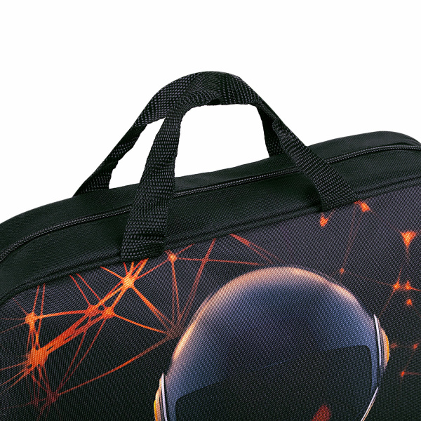 Папка на молнии с ручками BRAUBERG А4, 1 отделение, полиэстер, 80 мм, "UFO", 271484 - Папки-сумки с ручками