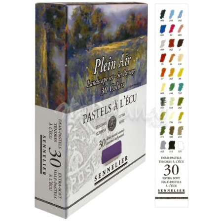 Набор художественной пастели "A' L'ECU" Sennelier, 30 цветов, "Пейзаж" 1/2, в картонной коробке - Пастель художественная в наборах