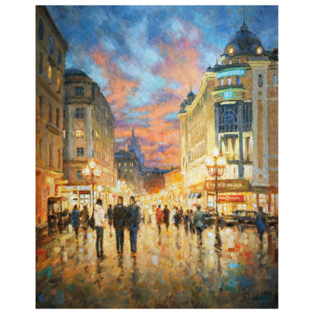 Картина по номерам 40х50 см, ОСТРОВ СОКРОВИЩ "Яркие краски Арбата", на подрамнике, акрил, 662887 - Картины по номерам