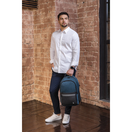 Рюкзак BRAUBERG URBAN универсальный, с отделением для ноутбука, USB-порт, "Denver", синий, 46х30х16 см, 229893 - Рюкзаки с отделением для ноутбука