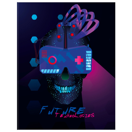 Тетрадь на кольцах А5 (165х215 мм), 120 листов, твердый картон, клетка, BRAUBERG, Cyber, 404083 - Тетради на кольцах и сменные блоки к ним