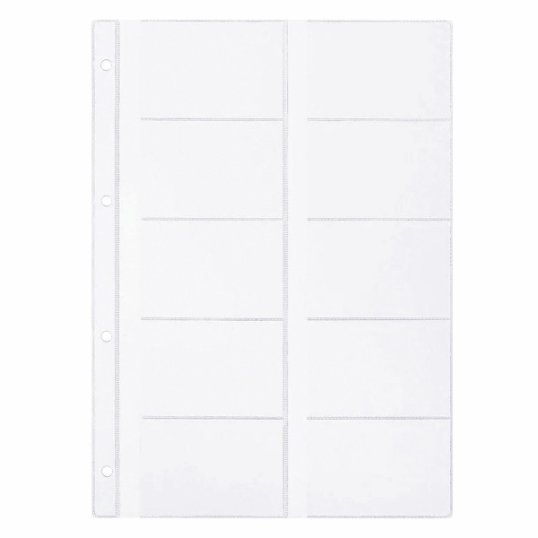 Папки-файлы на 20 визиток BRAUBERG, КОМПЛЕКТ 10 шт., А4 (210х297 мм), перфорированные, ПВХ 120 мкм, 231831 - Папки перфорированные специальные