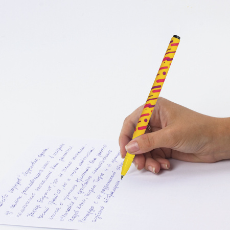 Ручка шариковая BRAUBERG SOFT TOUCH GRIP "LINES", СИНЯЯ, мягкое покрытие, узел 0,7 мм, 143724 - Ручки шариковые неавтоматические