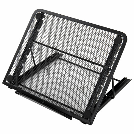 Подставка для книг, ноутбуков, планшетов, BRAUBERG "Germanium", 240х195х20 мм, черная, металл, 237987 - Подставки для книг