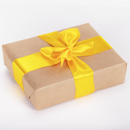 Лента атласная ширина 50 мм, длина 23 м, желтая, BRAUBERG, 591525 - Ленты для декора, рукоделия и упаковки подарков