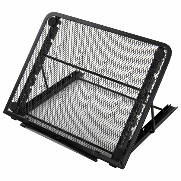 Подставка для книг, ноутбуков, планшетов, BRAUBERG "Germanium", 240х195х20 мм, черная, металл, 237987 - Подставки для книг