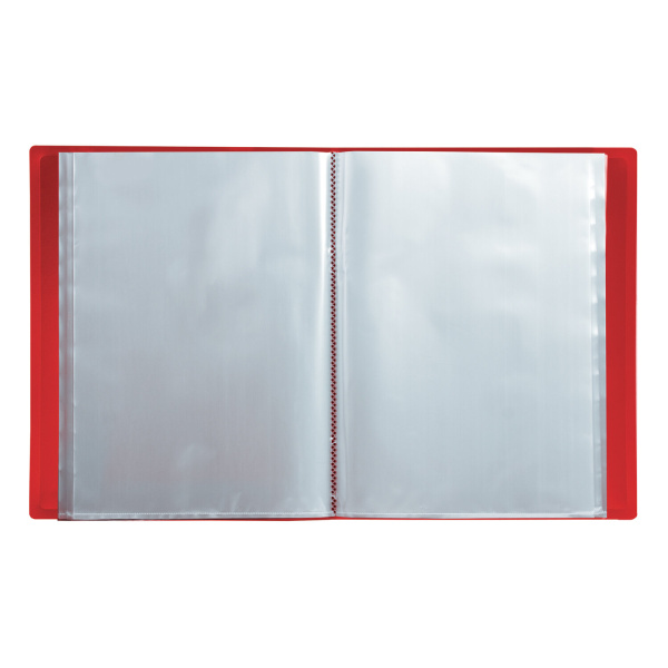 Папка 60 вкладышей BRAUBERG стандарт, красная, 0,8 мм, 228683 - Папки с вкладышами (файлами)