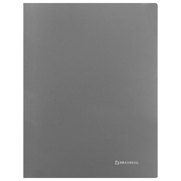 Папка с металлическим скоросшивателем и внутренним карманом BRAUBERG "Диагональ", серебристая, до 100 листов, 0,6 мм, 221353 - Папки с пружинным и пластиковым скоросшивателем