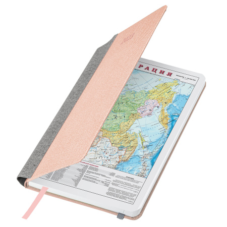 Ежедневник датированный 2023 А5 138x213 мм BRAUBERG "Mosaic", под кожу, розовый, 114084 - Ежедневники с покрытием "под кожу и ткань"