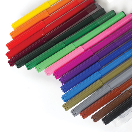 Фломастеры BRAUBERG "АКАДЕМИЯ", 18 цветов, вентилируемый колпачок, ПВХ упаковка, 151412 - Фломастеры классические