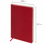 Блокнот БОЛЬШОЙ ФОРМАТ (200х252 мм) В5, BRAUBERG "Income", кожзам, 128 л., клетка, красный, 125205 - Бизнес-блокноты и бизнес-тетради