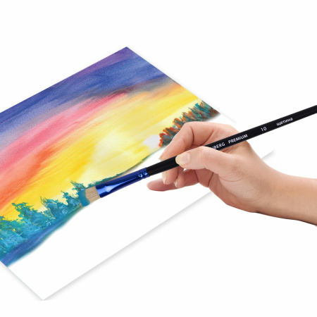 Кисть щетина, плоская № 10, BRAUBERG PREMIUM, 200997 - Кисти для рисования